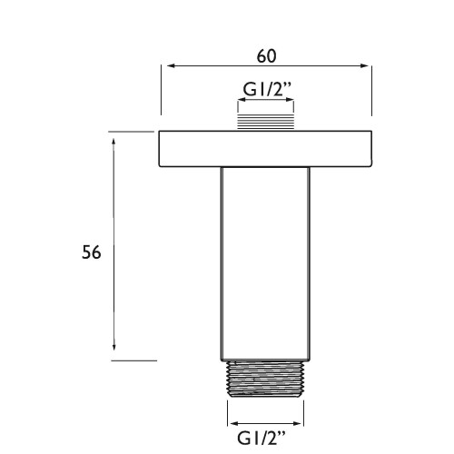 Bristan Bristan ARM CFSQ01 C 75 mm Square Ceiling Fed Shower Arm 2