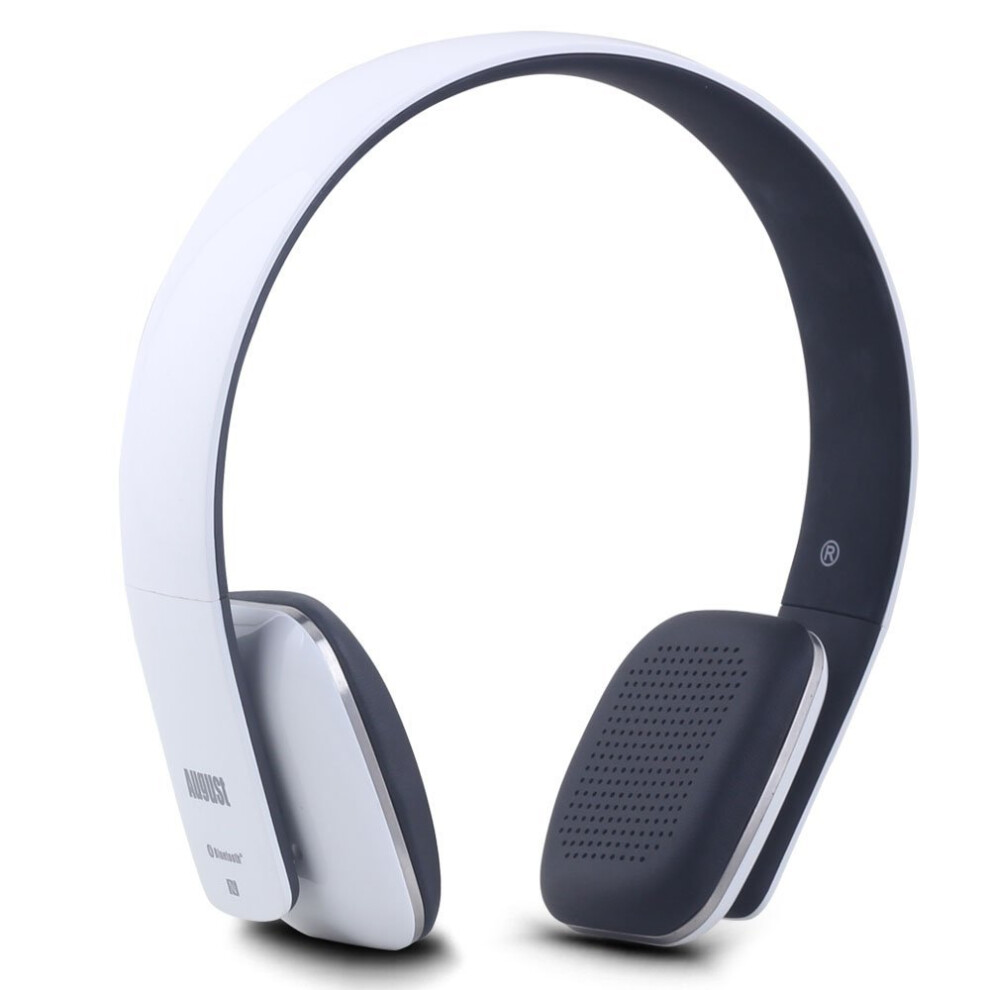 August Ep636 Bluetooth Headphones - On Ear Wireless Headset With Mic & Bluetooth V4.1 White 5053047003317