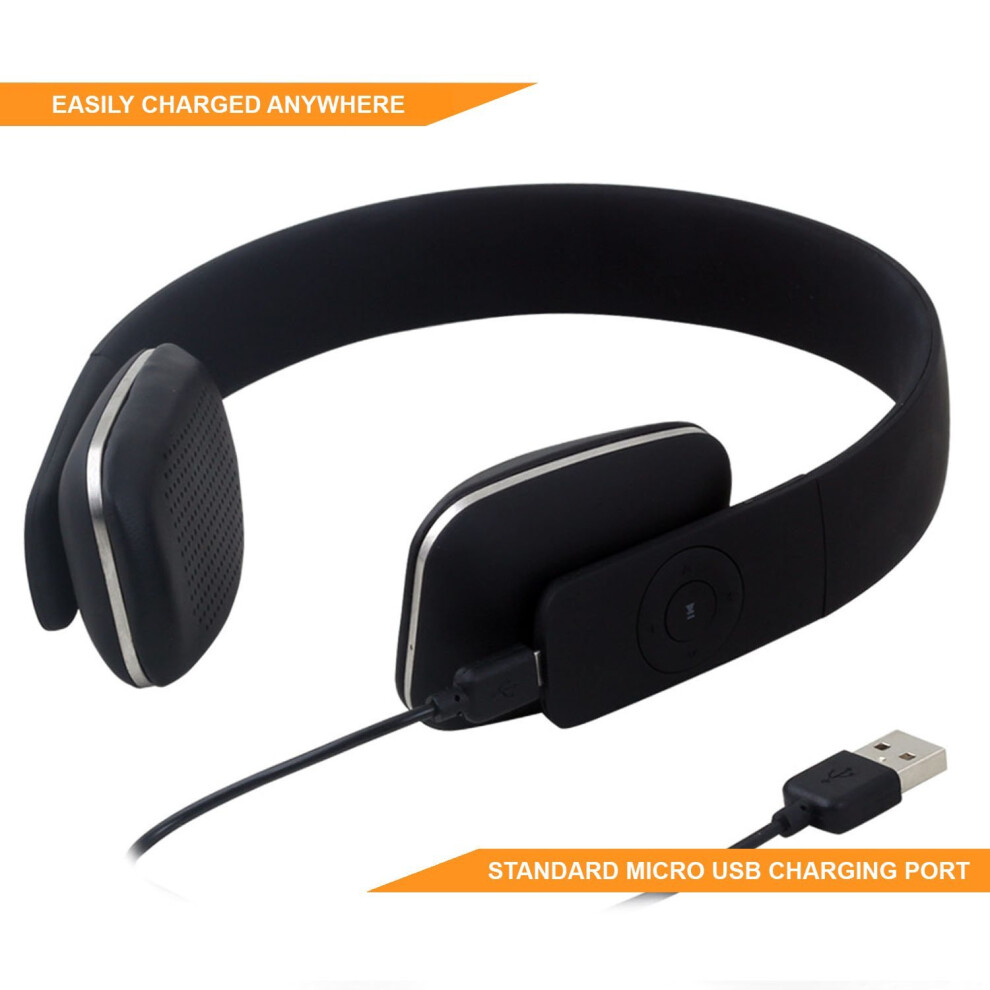 august-ep636-bluetooth-headphones---black---on-ear-wireless-headset-with-mic---bluetooth-v4-1