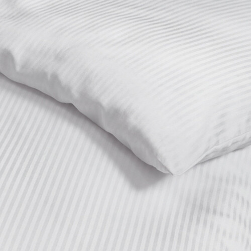 Catherine Lansfield Catherine Lansfield Satin Stripe 300 Thread Count Super King Duvet Set White