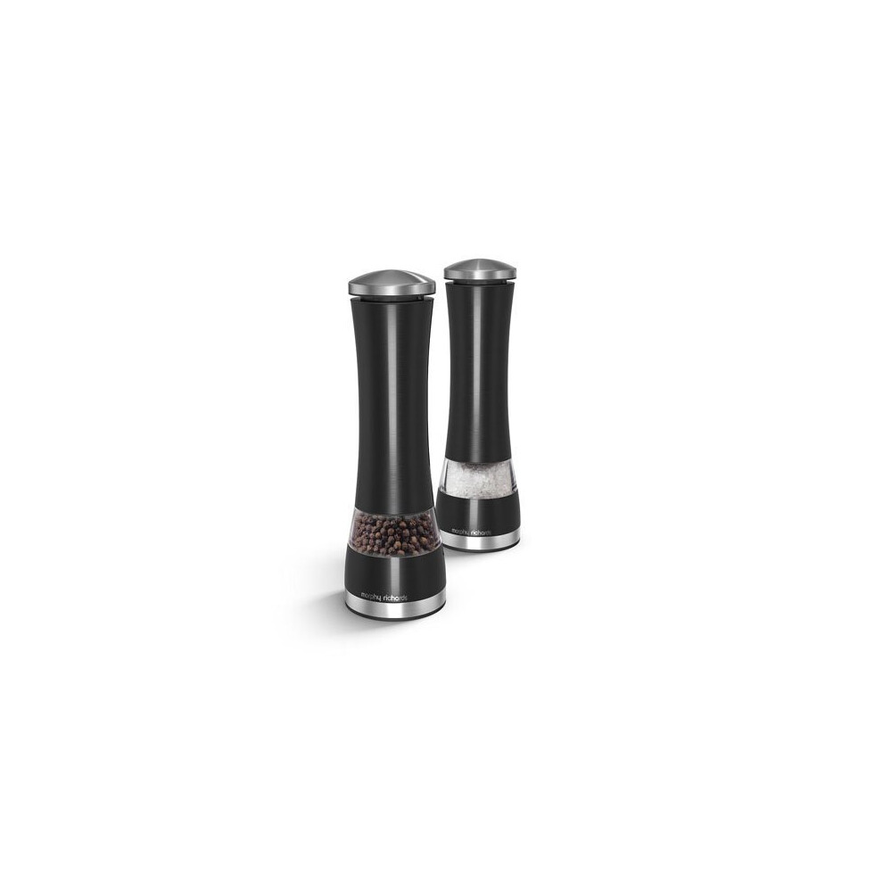 Morphy Richards 974220 Accents Electronic Salt and Pepper Mill Set, Stainless Steel, Black