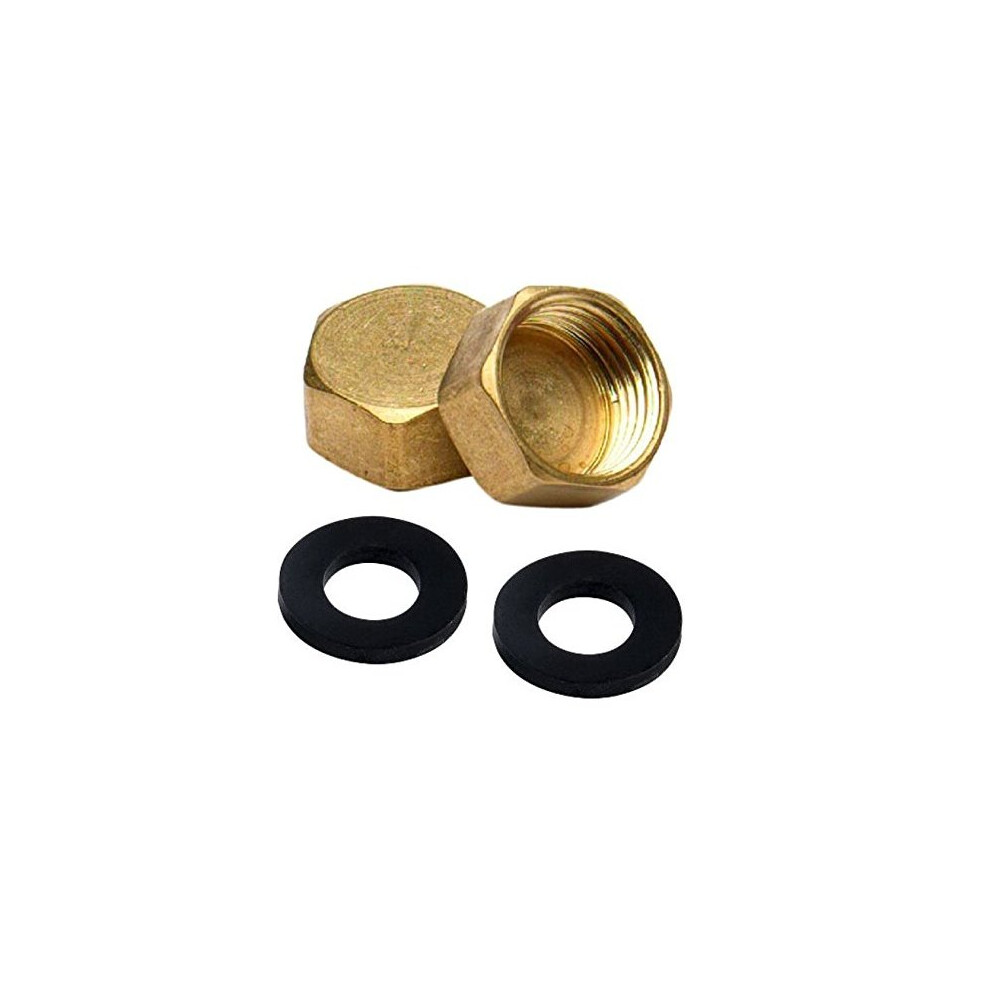 Bulk Hardware Bh02886 Compression Fitting Brass Blank Nut Cap, 3/4-Inch Bsp - Pack Of 2 5013249356550