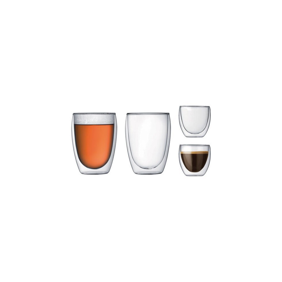 Bodum K4557-10 Double Wall Glasses - Transparent, Pack of 4