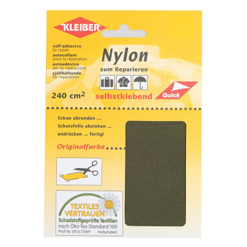 Kleiber Self Adhesive Waterproof Nylon Repair Patches, Olive Green