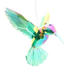 Gisela Graham Humming Bird glass effect iridescent Hanging Christmas Decoration
