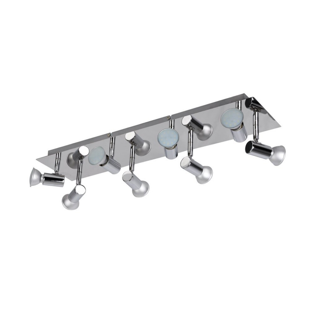 Consul 8 Way Silver Ceiling Bar Spotlight