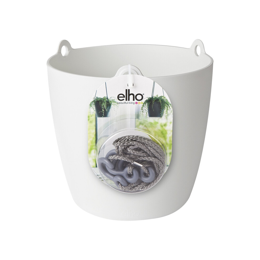 Elho brussels hanging basket 18cm flowerpot - white