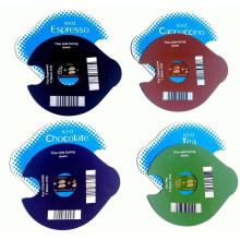 4 REUSEABLE ICE T-DISCS FOR TASSIMO. FOR CAPPUCCINOS, COFFEE, TEA AND CHOCOLATE