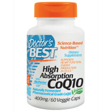 Doctor's Best, Hochabsorbierbares CoQ10 mit BioPerine, 400 mg, 60 Gemüsekapseln