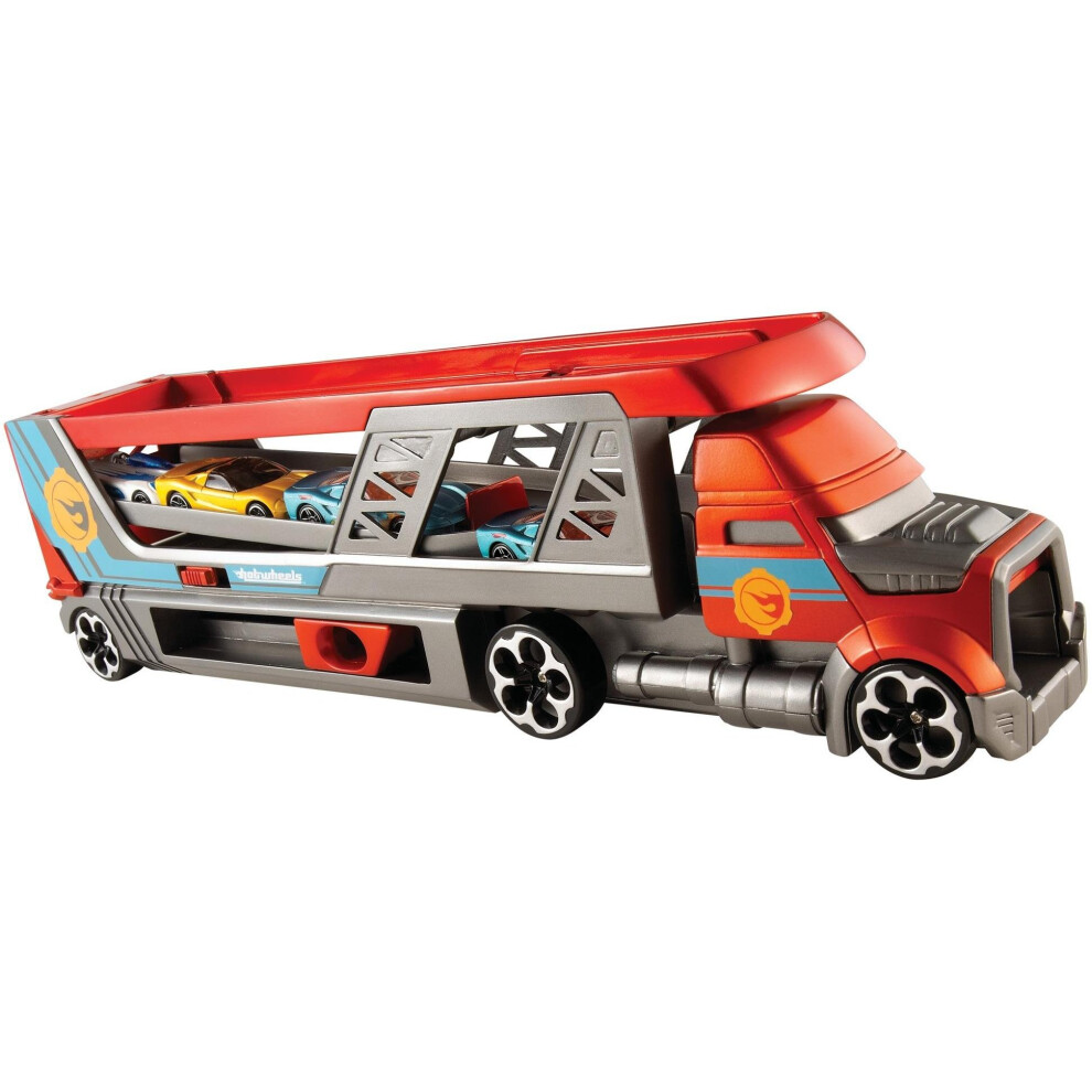 Hot Wheels CDJ19 Mega Hauler Truck, Toy Garage for Diecast Cars