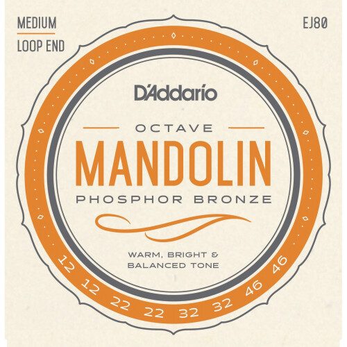 Struny do mandoliny D'Addario EJ80 Phosphor Bronze Octave Medium 12-46