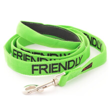 FRIENDLY (Known as Friendly to all) Green Colour Coded 60cm 1.2m 1.8m Luxury Neoprene Padded Handle Dog Leads PREVENTS Accidents By Warning Others...