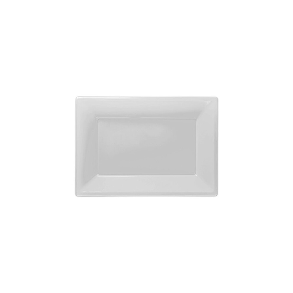 Amscan Frosty Plastic 3 Serving Platters, White