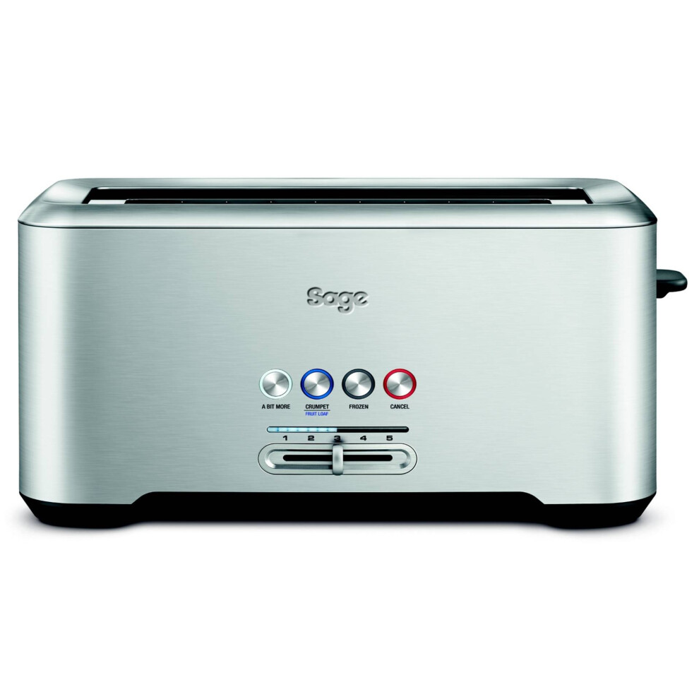 Sage BTA730UK the Bit More 4 Slice Long Slot Toaster - Silver