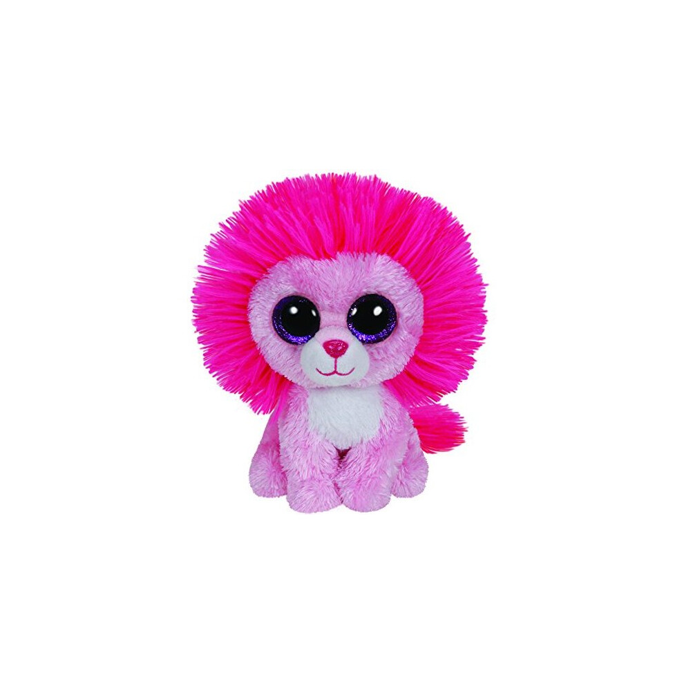 TY Beanie Boo Plush - Fluffy the pink Lion 15cm