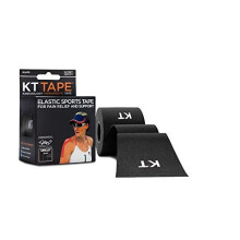 KT Tape Original Cotton, Elastisk Kinesiologi Idrottstejp, 16 Uncut Rulle, Svart