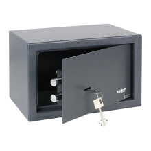 HMF 49200-11 Safe, Furniture Safe Doublebit Lock, Home Security Safe, 31 x 20 x 20 cm , anthracite