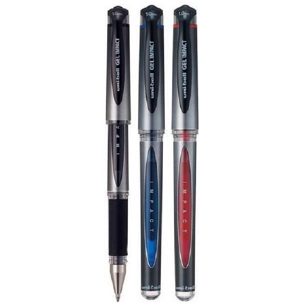 Uni Ball Assorted Colour Pack Of Capped (UM-153S) Gel Impact Rollerball Pen Ball Point Pens Broad 1mm Nib Tip 0.6mm Line Width Ink (1 Of Each...