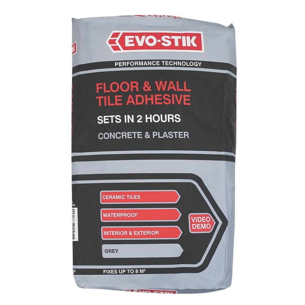 Evo-Stik 30811874 20 kg Floor and Wall Tile Adhesive - Grey