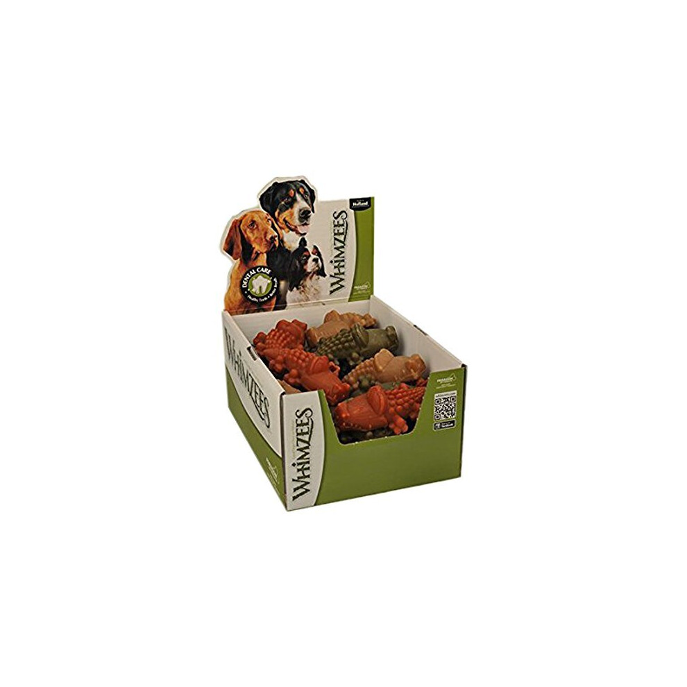 Whimzees Natural Dog Treat, Alligator, Large, 30-Pieces