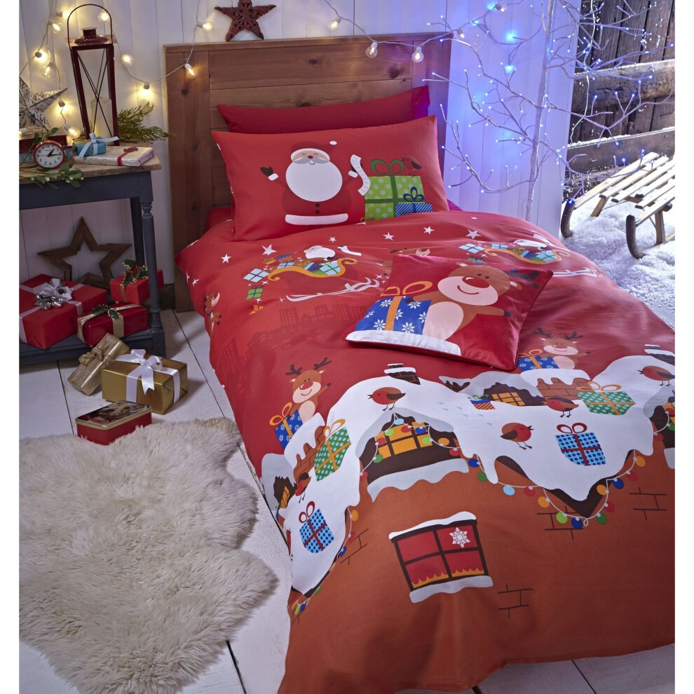 Catherine Lansfield Santa's Easy Care Single Duvet Set Multi
