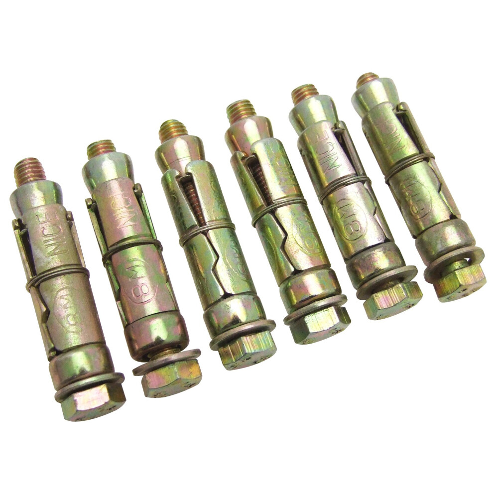 Amtech S5925 8 x 60 mm Expansion Bolts (6-Piece)