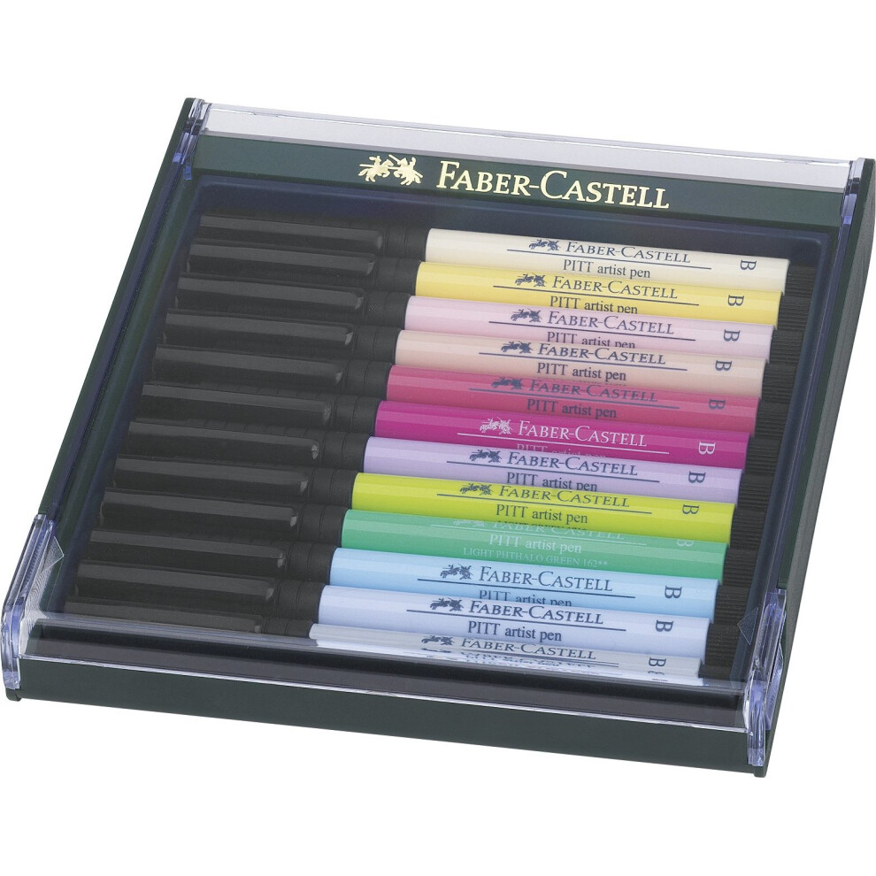 Faber-Castell Pastel Tones Pitt Brush Pen (Pack of 12)