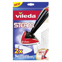 Vileda Steam Mop and 100 Degrees Celsius Hot Spray Mop Replacement Pads, Pack of 2, White
