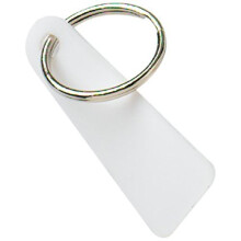 Bulk Hardware BH01838 White Plastic Tag with 25mm (1 inch) Sprung Metal Split Ring - Pack of 10