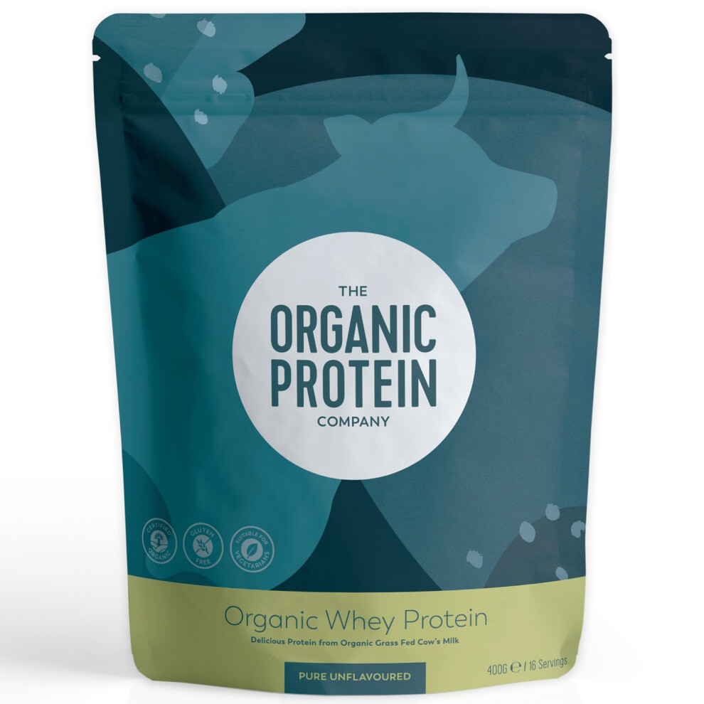 Organic Whey Protein - Grass Fed, Additive Free & Gluten Free (400g)