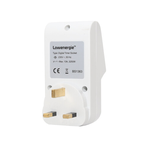 Lowenergie 7 Day Programmable Digital Plug-In Electronic Timer socket 12-24 hour 1