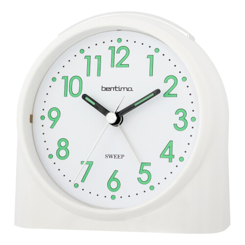 Acctim Acctim 14702 Sweeper One Non-Tick Alarm Clock, White