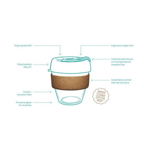 KeepCup KeepCup Brew - Cork Edition | 12oz Medium - Press 1