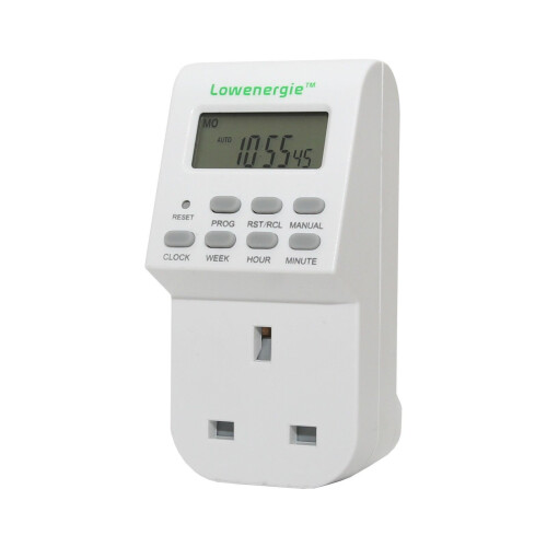 Lowenergie 7 Day Programmable Digital Plug-In Electronic Timer socket 12-24 hour