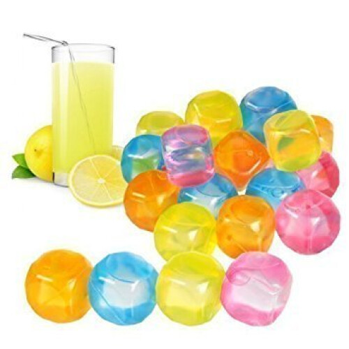 20 Pc Plastic Reusable Square Ice Cubes Multicolour