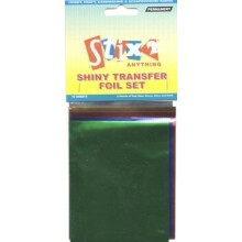 10 SHEETS TRANSFER FOILS ASSORTED COLOURS RED BLUE GREEN SILVER & GOLD