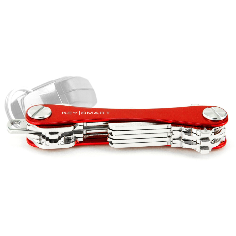 Keysmart - Compact Key Holder And Keychain Organizer (Up To 14 Keys, ) Red