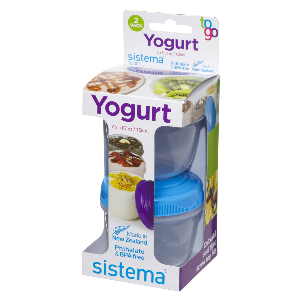 Sistema Yogurt To Go Round Containers, 150 ml - Pack of 2