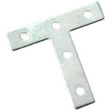 Bulk Hardware BH01194 Tee Shaped Repair Plates Brackets Braces Zinc Plated, 75 mm (3 inch) - Pack of 10