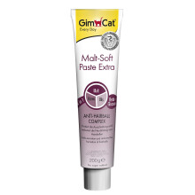 GimCat Malt-Soft Paste Extra Nutritional Supplement for Cats with Anti-Hairball Effect Rich in Dietary Fibres 1 x Tube 200g