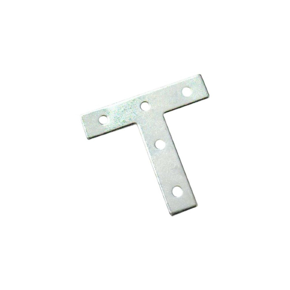 Bulk Hardware Bh01193 Tee Shaped Repair Plates Brackets Braces Zinc Plated, 100 Mm (4 Inch) - Pack Of 8 5013249344496