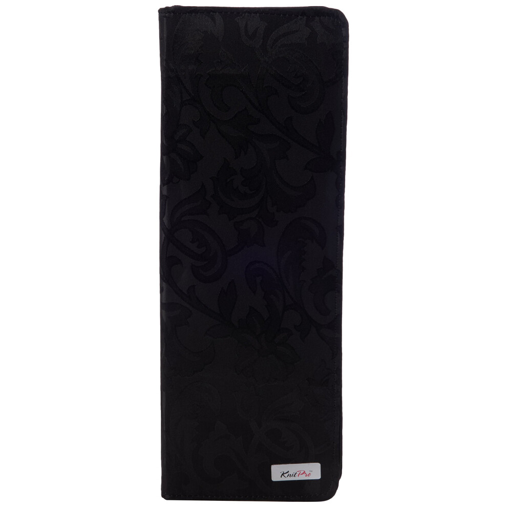 KNITPRO Fabric Knitting Pin Case: Black Jacquard Hard: 40cm