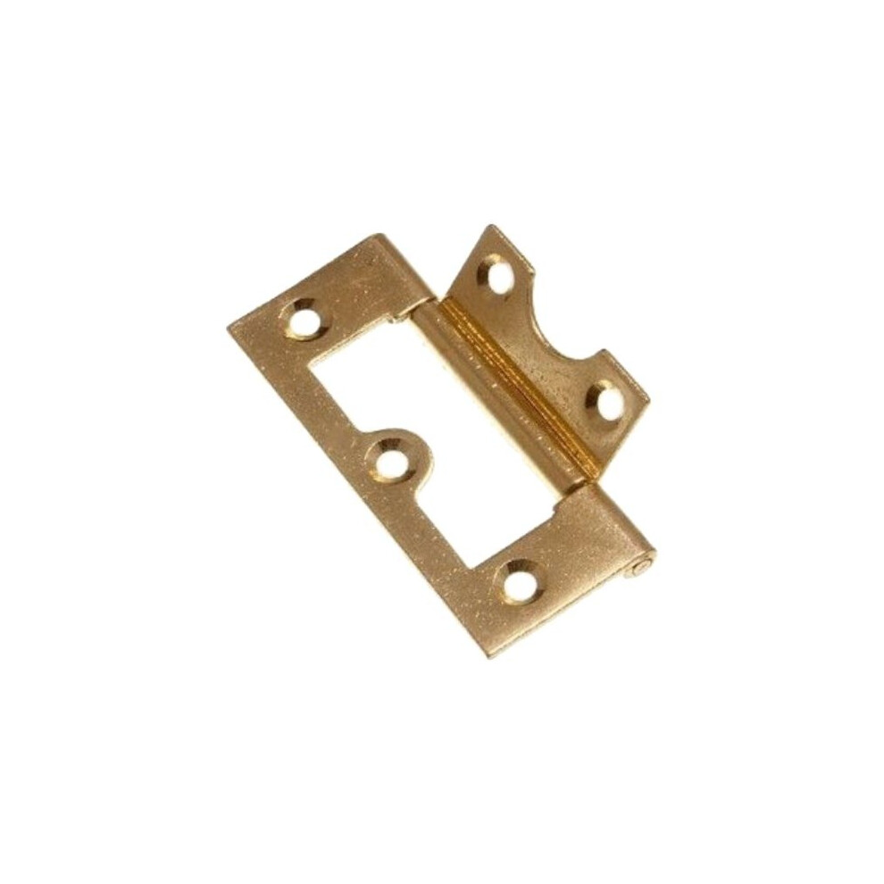 Bulk Hardware Bh01124 Eb Brass Plated Non -Mortise Flush Hinges, 63 Mm (2.1/2 Inch) - Pack Of 4 5013249343802
