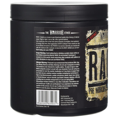 Warrior RAGE Pre Workout Powder, Lightnin' Lemonade, 392g (45 Servings) 2