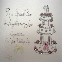 WHITE COTTON CARDS BD29 To A Special Son and Daughter-in-Law Congratulations on Your Wedding Day