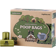 Pogi's Pet Supplies, Umweltfreundliche Kotbeutel, Puder Frische, 30 Rollen, 450 Beutel