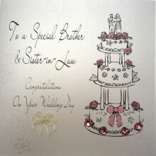WHITE COTTON CARDS BD31 To A Special Brother and Sister-in-Law Congratulations on Your wedding Day
