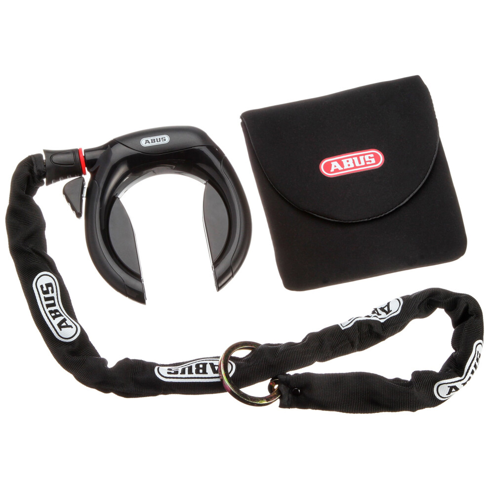 ABUS 4960 LH NKR Lock, Connection Chain and Carrying Bag Set - Black