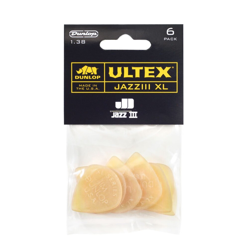 Jim Dunlop 427PXL Ultex Xl Jazz III Guitar Pick (Pack of 6)