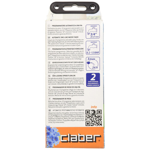 Claber Claber 8423 Aquauno Select Garden Water Timer with 63 pre-set programs. 2